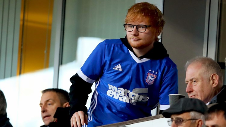 ED SHEERAN TAKES ON IPSWICH TOWN SPONSORSHIP